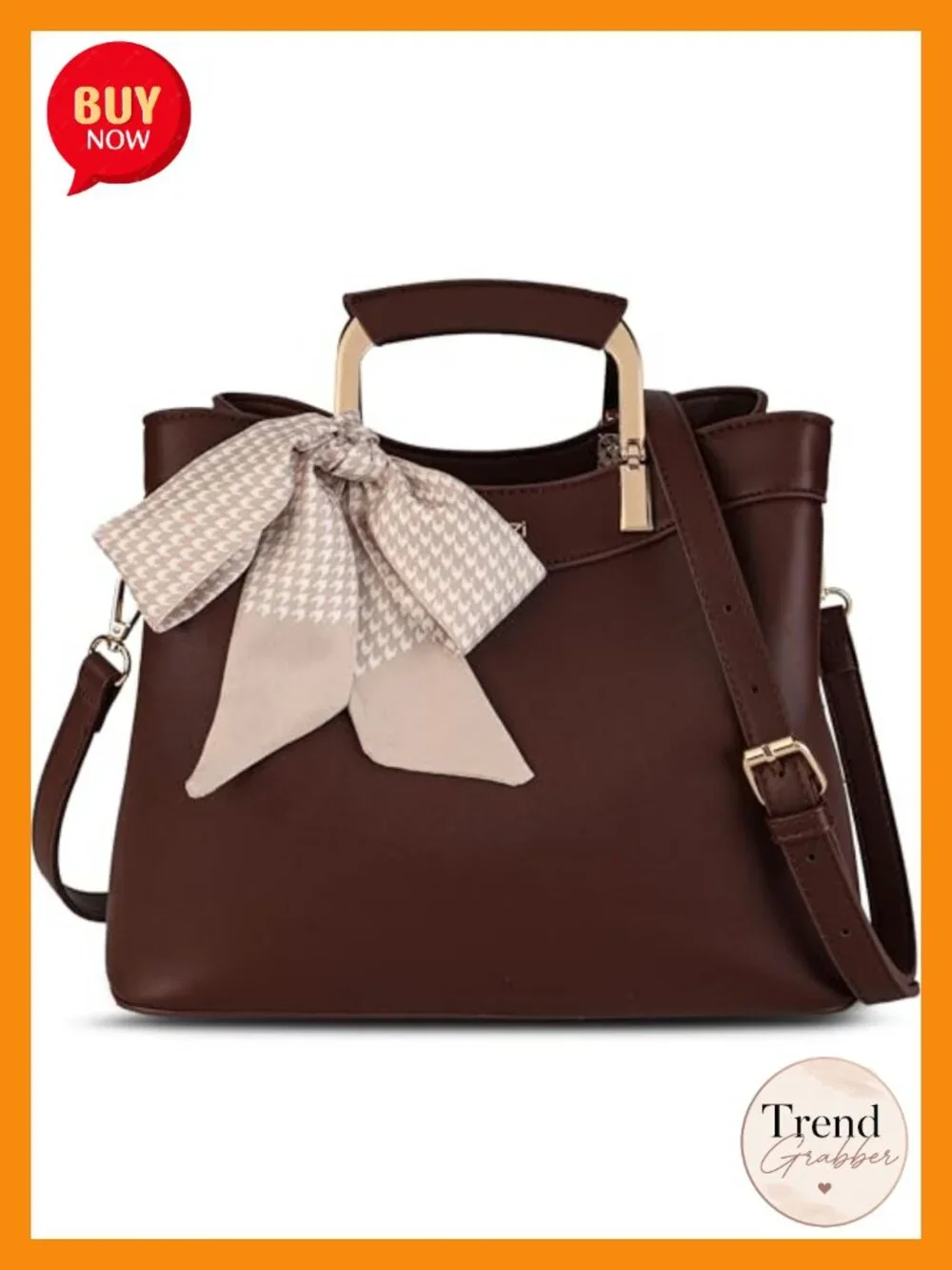 Structured Vegan Leather Satchel - Top Handle Crossbody Bag